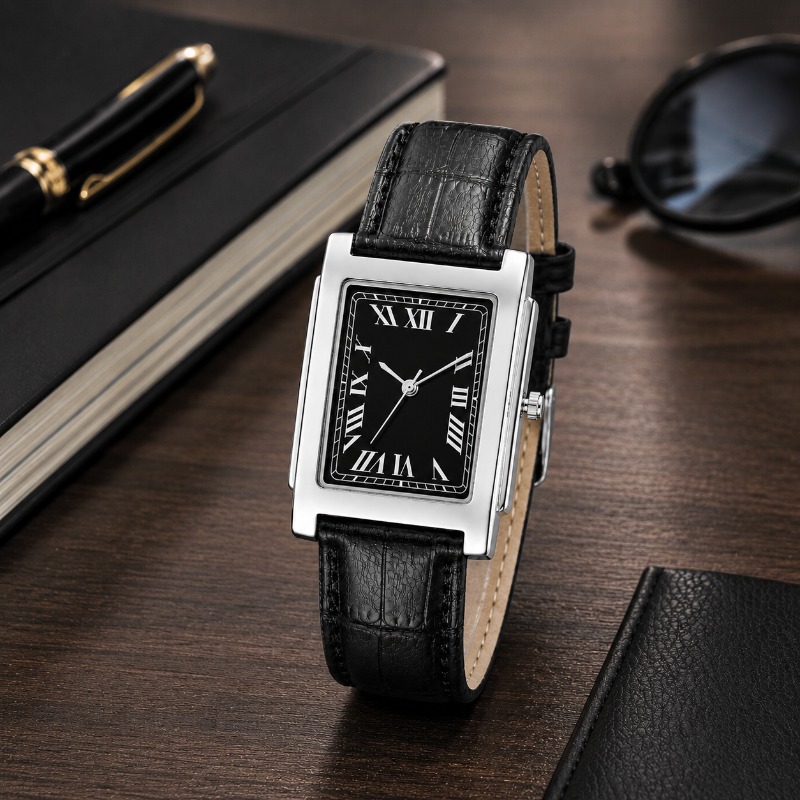 Smartwatch Vintage Watches For Men - ساعات رجالية مستطيلة الشكل بتصميم بسيط،