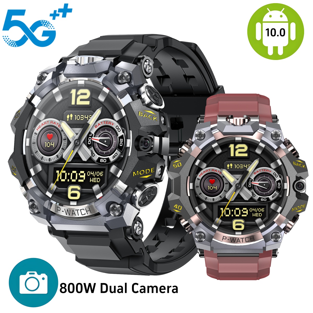 Heart Rate Gps Watch - ساعة ذكية Q668 بنظام أندرويد 10.0،