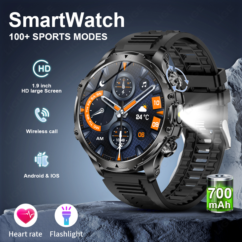 Timex Watches Smartwatch - LIGE Smartwatch العسكرية الرجال 1.9 