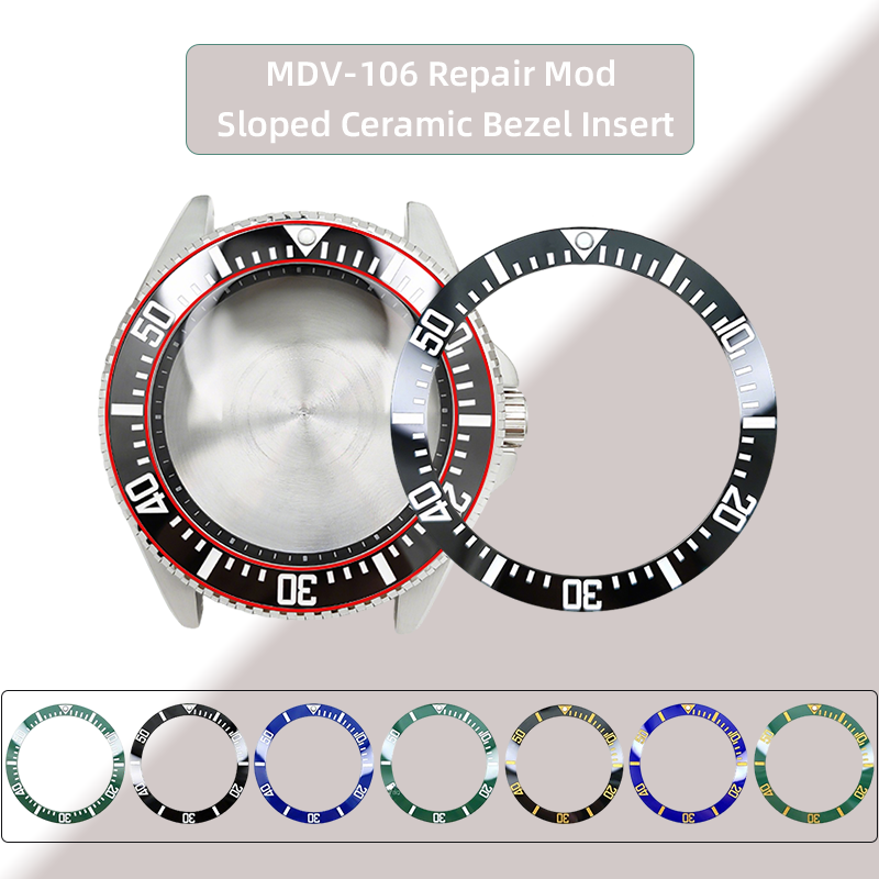 Watch Bezel Insert - ل كاسيو MDV-106 المنحدر السيراميك الحافة