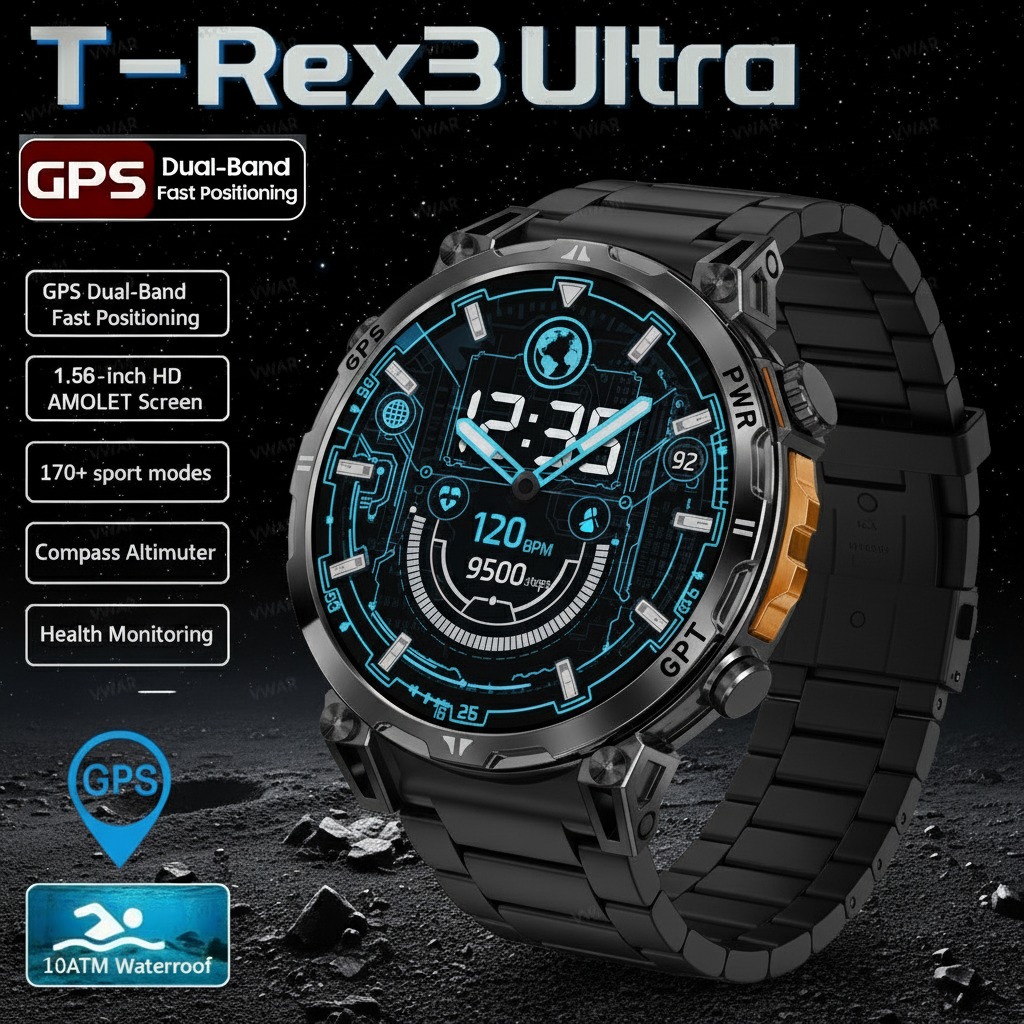 Huawei Smartwatch Watch Fit - 2026 جديد T-Rex 3 Pro العسكرية
