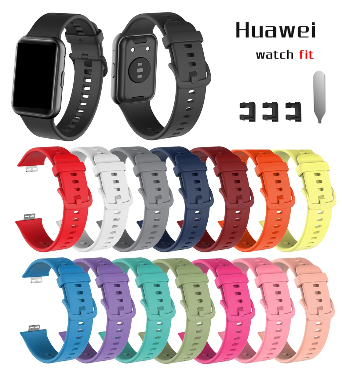 Huawei Smartwatch Watch Fit - حزام سيليكون لساعة هواوي فيت TIA-B19/B09