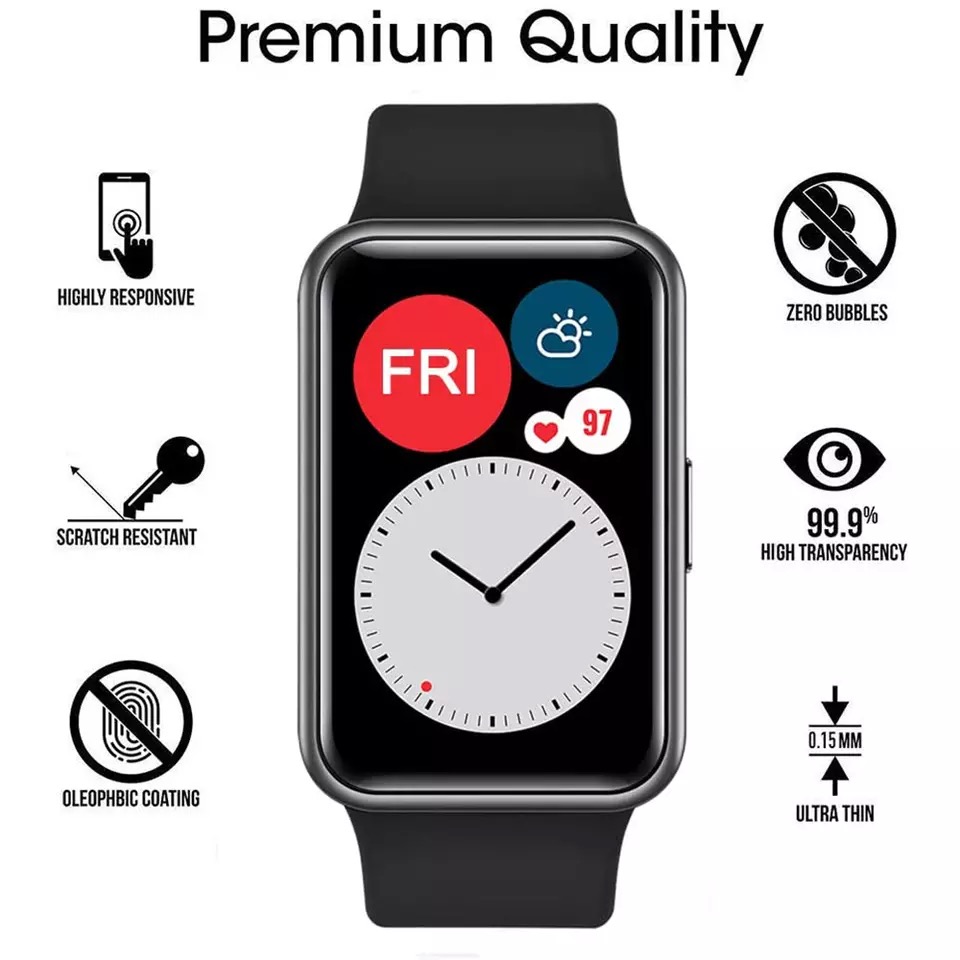 Huawei Smartwatch Watch Fit - زجاج واقي ناعم لساعة هواوي واتش