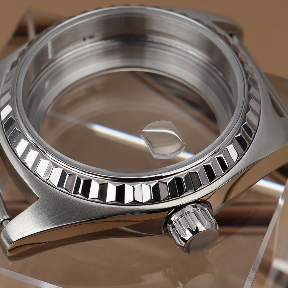 علب ساعات فضية مصقولة NH35 36  - مراجعة Watch Bezel Insert وسعره