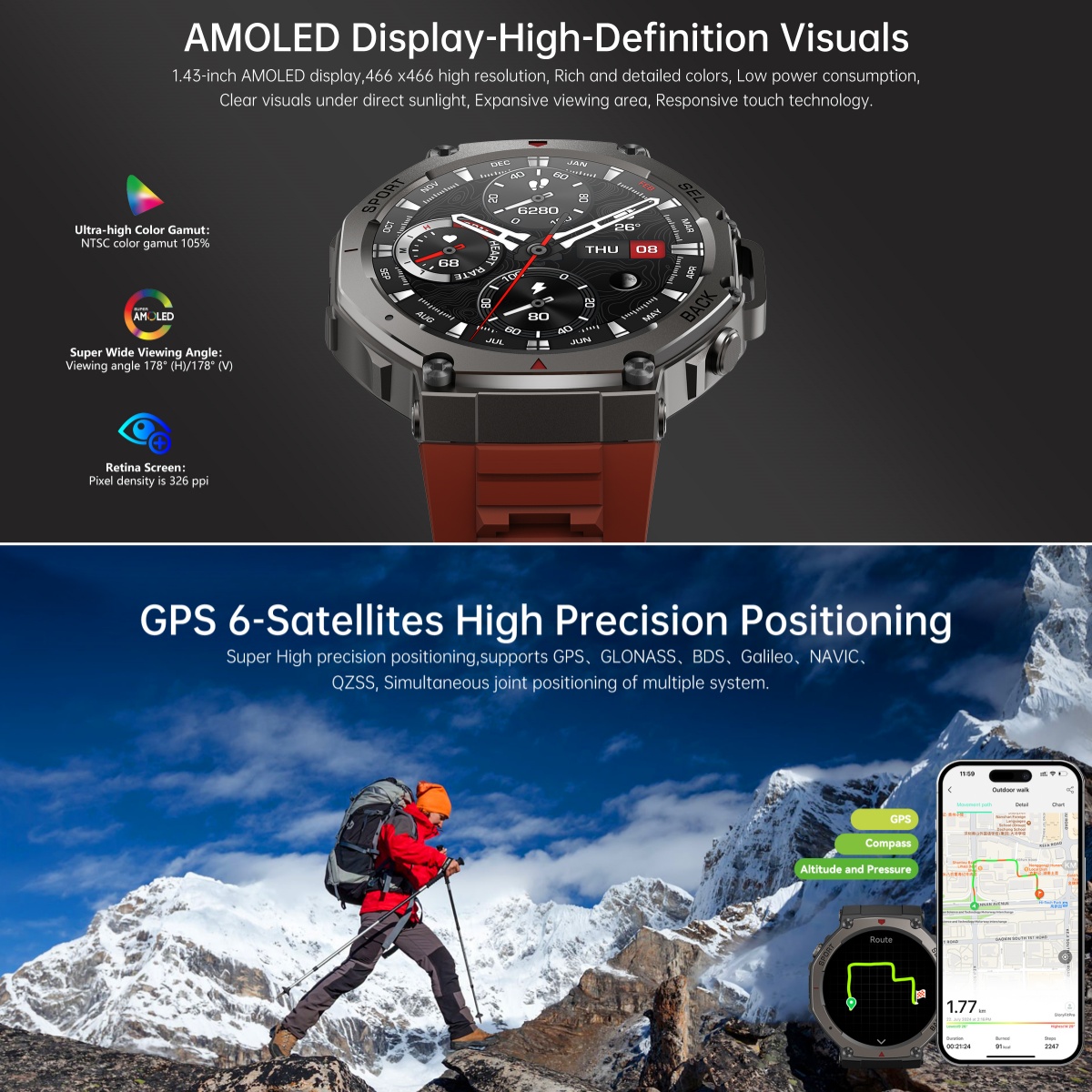 2025 ساعة ذكية عسكرية جديدة مد - مراجعة Watch Vs Smartwatch وسعره