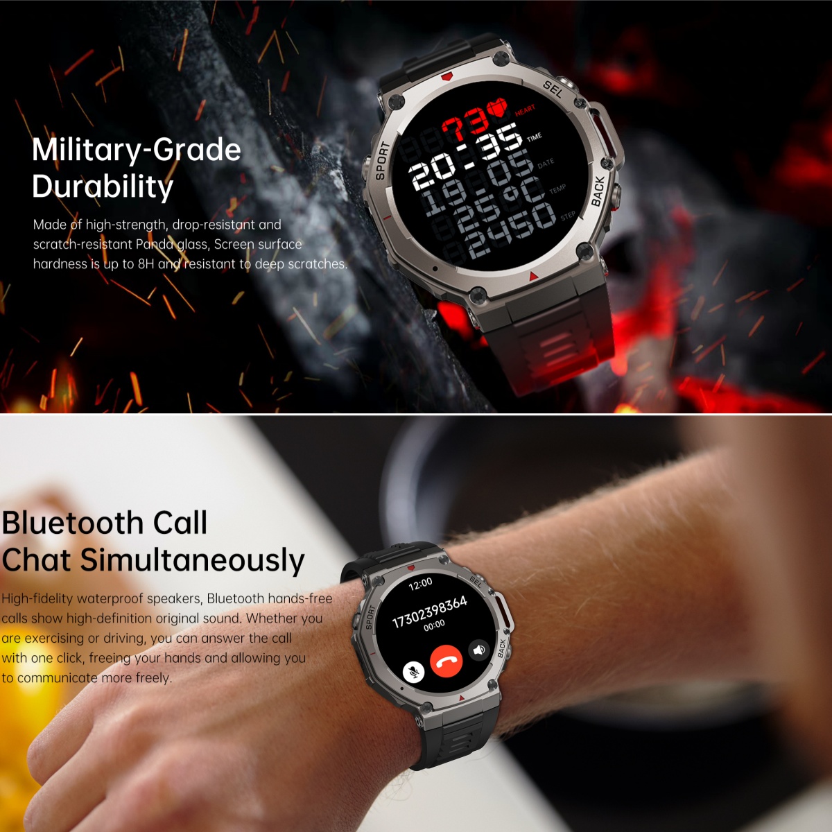 2025 ساعة ذكية عسكرية جديدة مد - مراجعة Watch Vs Smartwatch وسعره