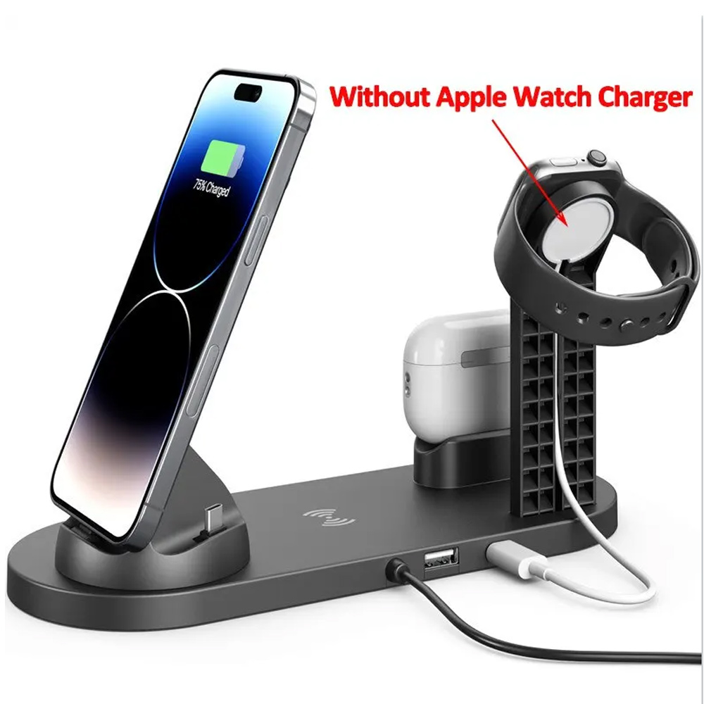 شاحن لاسلكي 7 في 1 بقوة 30 واط - مراجعة Watch 7 Smartwatch Iphone وسعره