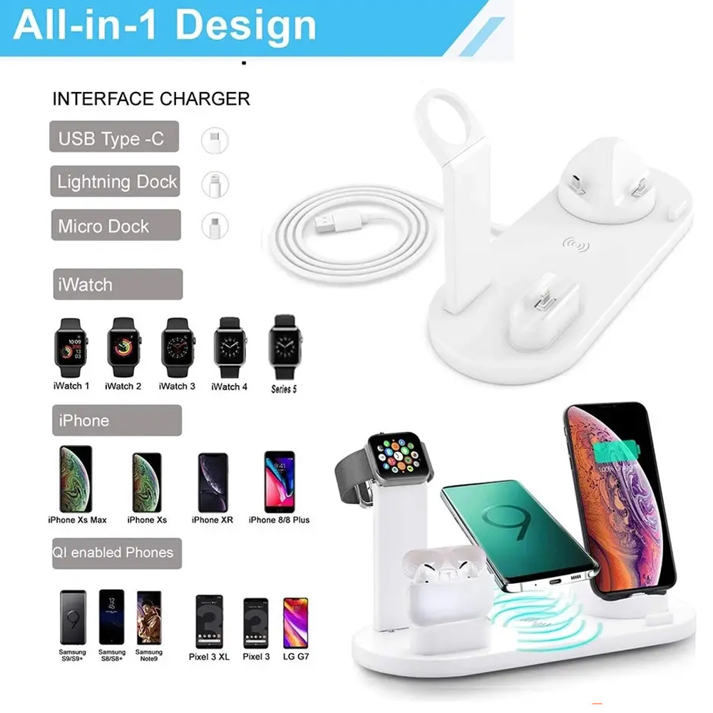 شاحن لاسلكي 7 في 1 بقوة 30 واط - مراجعة Watch 7 Smartwatch Iphone وسعره