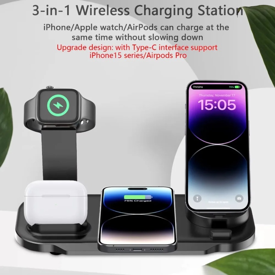 شاحن لاسلكي 7 في 1 مع منفذ Typ - مراجعة Watch 7 Smartwatch Iphone وسعره