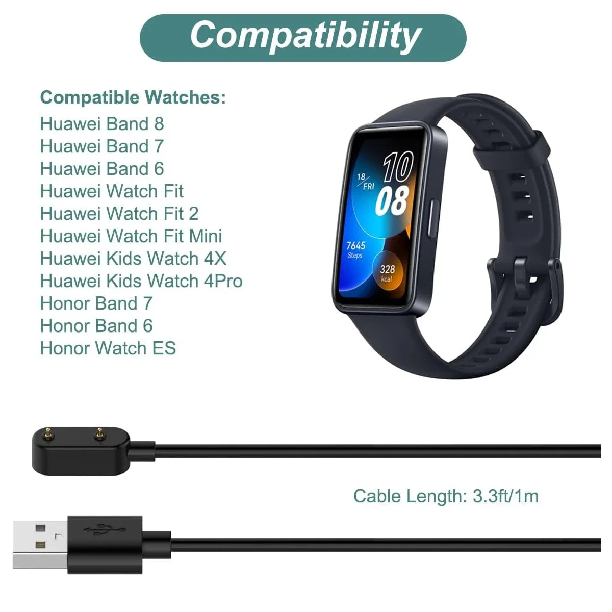 شاحن ساعة ذكية USB بديل لهواوي - مراجعة Huawei Smartwatch Watch Fit وسعره