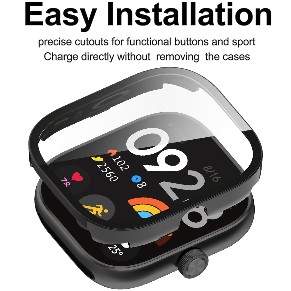 زجاج مقسى + غطاء حماية لساعة ش - مراجعة Smartwatch Redmi Watches وسعره