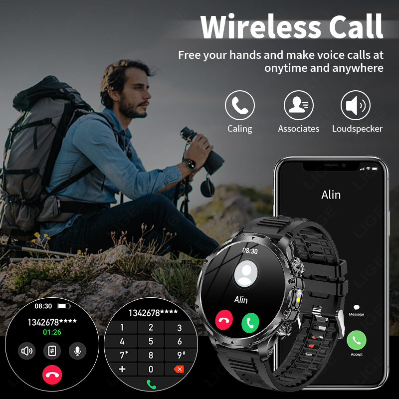 LIGE Smartwatch العسكرية الرجا - مراجعة Timex Watches Smartwatch وسعره