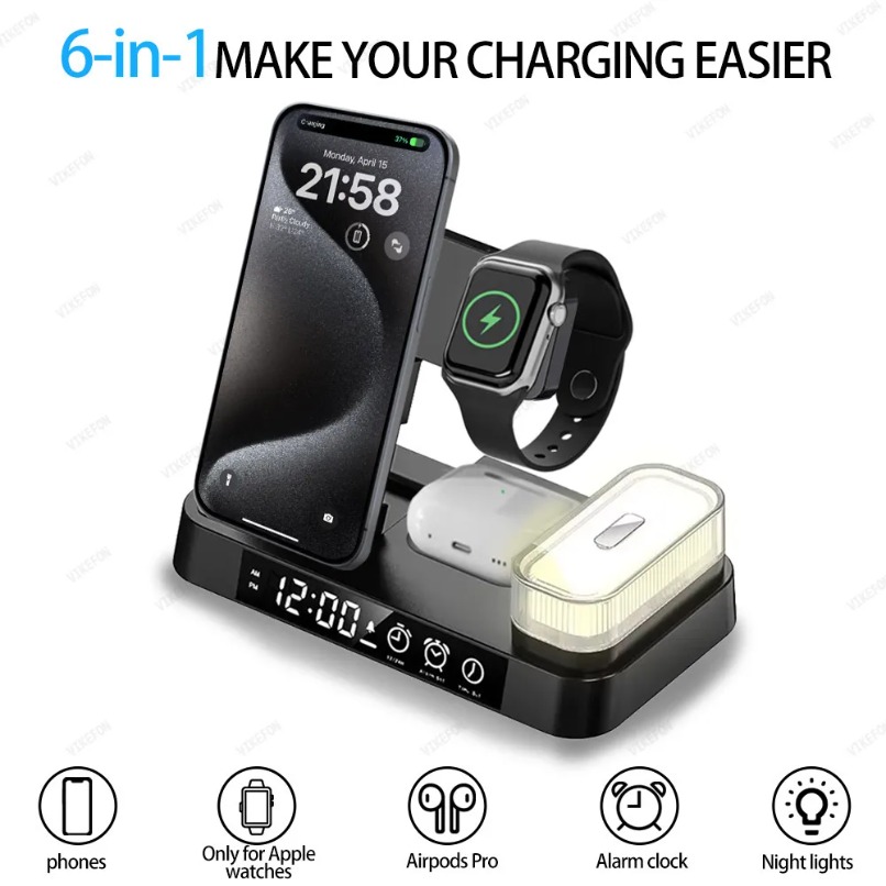 شاحن لاسلكي قابل للإزالة 6 في  - مراجعة Watch 7 Smartwatch Iphone وسعره