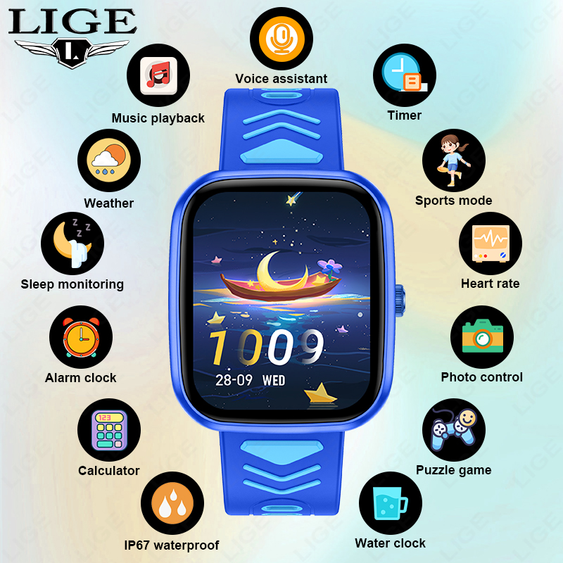 ساعة ذكية للأطفال من LIGE مقاو - مراجعة Smartwatch Watches Birthday Gift For Boys وسعره