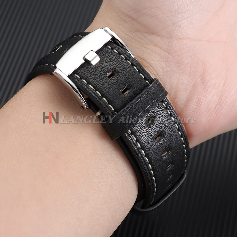 حزام ساعة جلدي عتيق 22 مم مصنو - مراجعة Smartwatch Vintage Watches For Men وسعره
