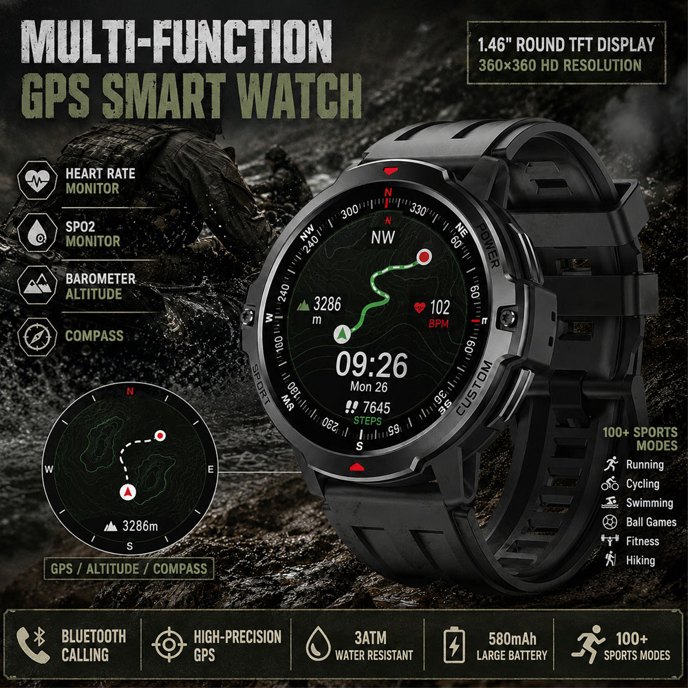 ساعة ذكية عسكرية جديدة بشاشة 1 - مراجعة Timex Watches Smartwatch وسعره