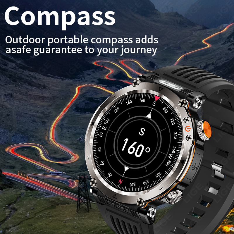ساعة ذكية عسكرية جديدة للرجال  - مراجعة Smartwatch New Watches For Men وسعره