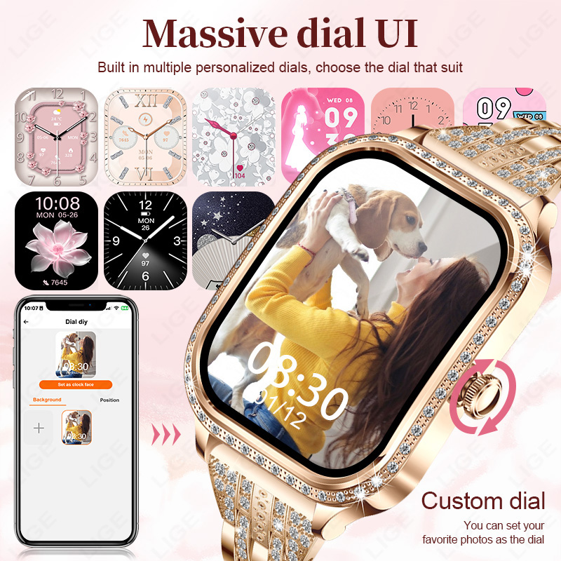 ساعة ذكية LIGE للنساء مقاومة ل - مراجعة Smartwatch Digital Watches For Women وسعره