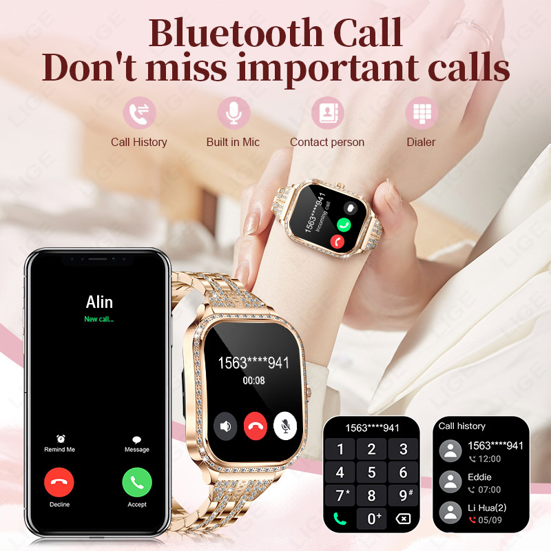 ساعة ذكية LIGE للنساء مقاومة ل - مراجعة Smartwatch Digital Watches For Women وسعره