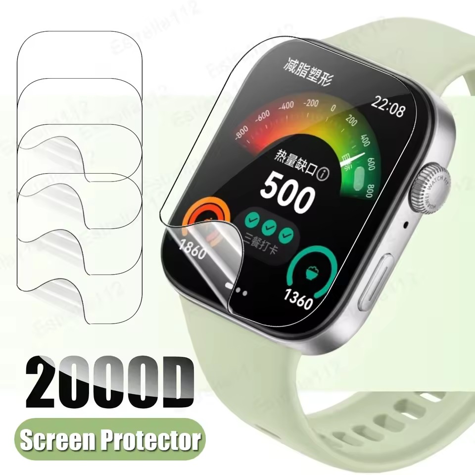 1-4 قطع من واقي الشاشة الهيدرو - مراجعة Huawei Smartwatch Watch Fit وسعره