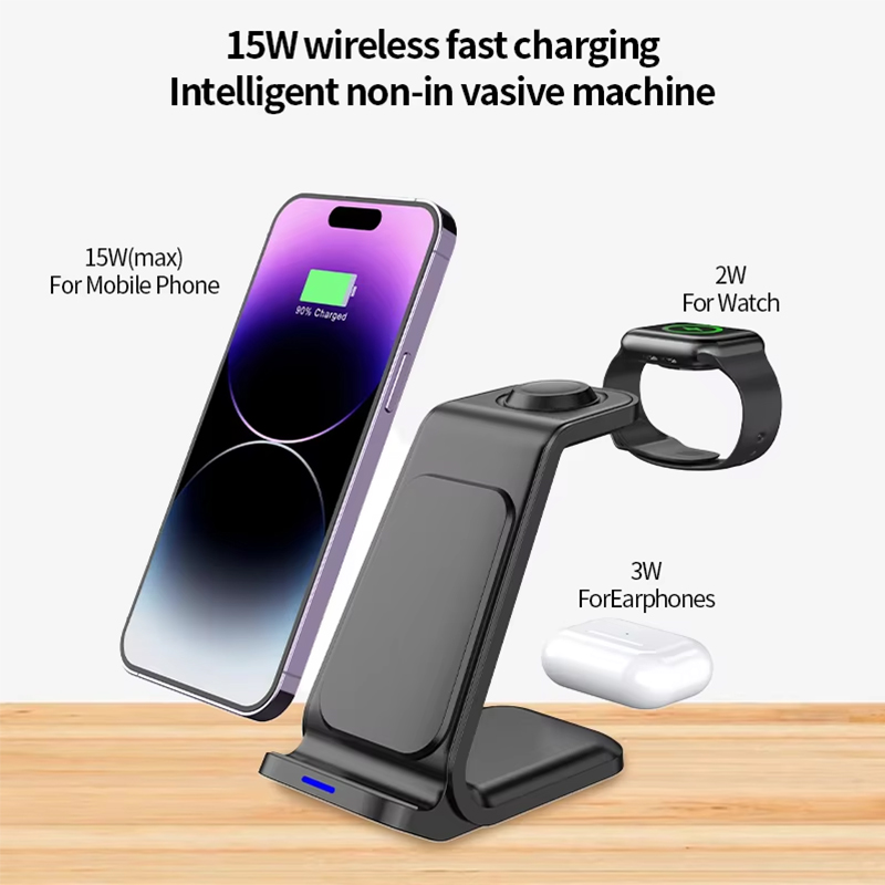 شاحن لاسلكي 3 في 1 بقوة 15 واط - مراجعة Watch 7 Smartwatch Iphone وسعره